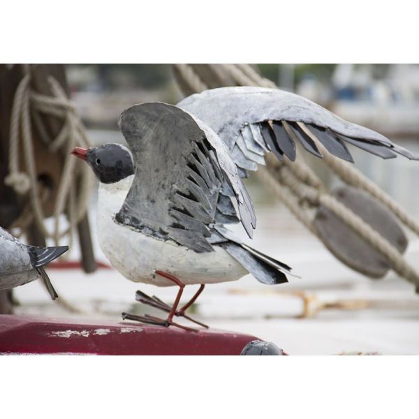 Mouette ailes ouvertes en métal recyclé - ARROSOIR & PERSIL