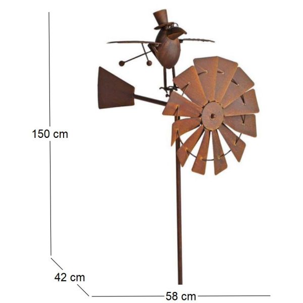 Moulin de jardin en fer Prof Birdy - LEG-0136