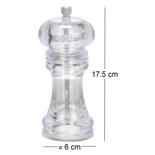 Moulin à poivre transparent 17.5 x 6 cm - 2,83