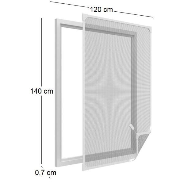 Moustiquaire avec cadre magnétique pour fenêtre blanc - 7