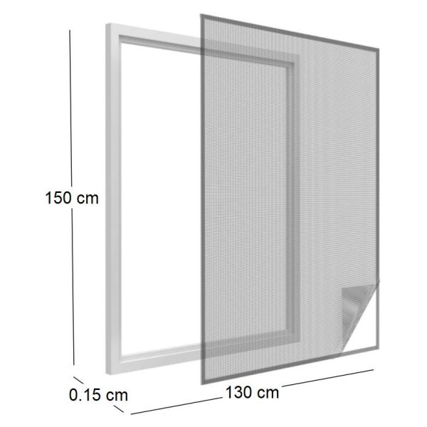 Moustiquaire fenêtre anthracite 18g/m² bande auto-agrippante 7,5 mm - 6