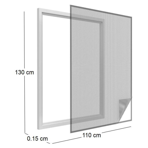 Moustiquaire fenêtre anthracite 28g/m² bande auto-agrippante 9,5 mm - 6