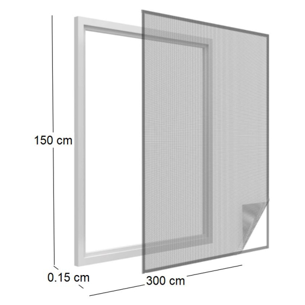 Moustiquaire fenêtre anthracite 28g/m² bande auto-agrippante 9,5 mm - 6