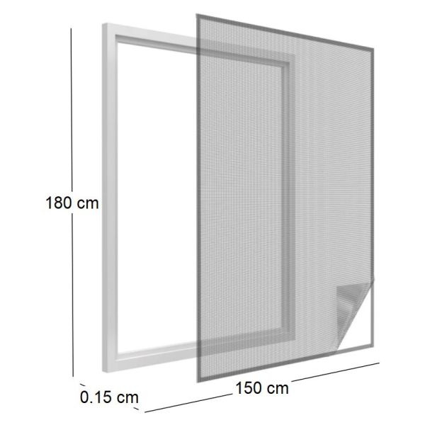 Moustiquaire fenêtre anthracite 18g/m² bande auto-agrippante 7,5 mm - 6
