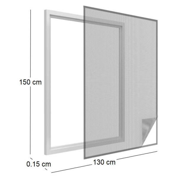 Moustiquaire fenêtre anthracite 28g/m² bande auto-agrippante 9,5 mm - 6