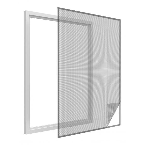 Moustiquaire fenêtre anthracite 18g/m² bande auto-agrippante 7,5 mm