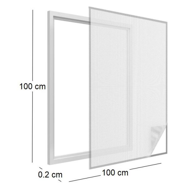 Moustiquaire fenêtre blanc 28g/m² bande auto-agrippante 9,5 mm - 5