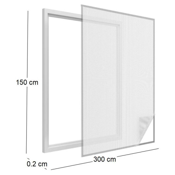 Moustiquaire fenêtre blanc 28g/m² bande auto-agrippante 9,5 mm - 5