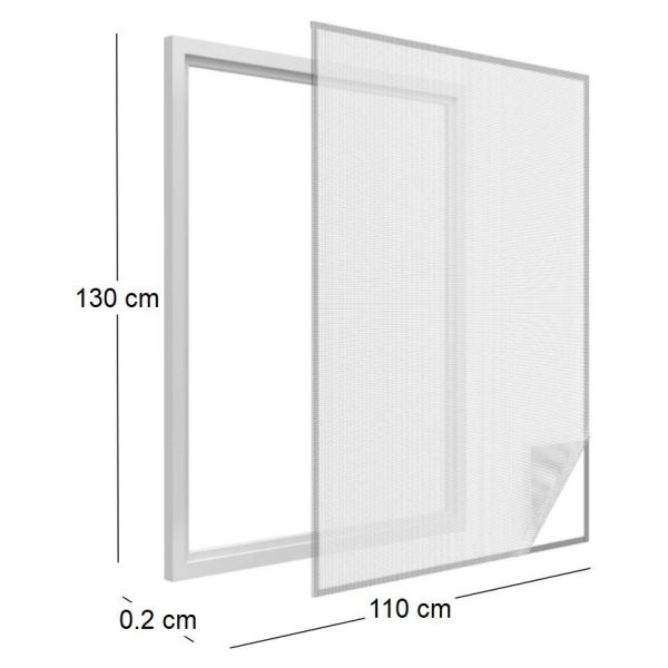 Moustiquaire fenêtre blanc 28g/m² bande auto-agrippante 9,5 mm - 5