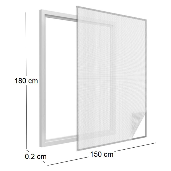 Moustiquaire fenêtre blanc 28g/m² bande auto-agrippante 9,5 mm - 5