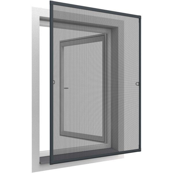 Moustiquaire pour fenêtre avec ressorts d'accrochage 100 x 120 cm