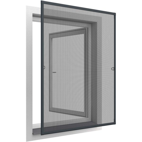 Moustiquaire avec cadre magnétique pour fenêtre anthracite (max 100x120 cm)