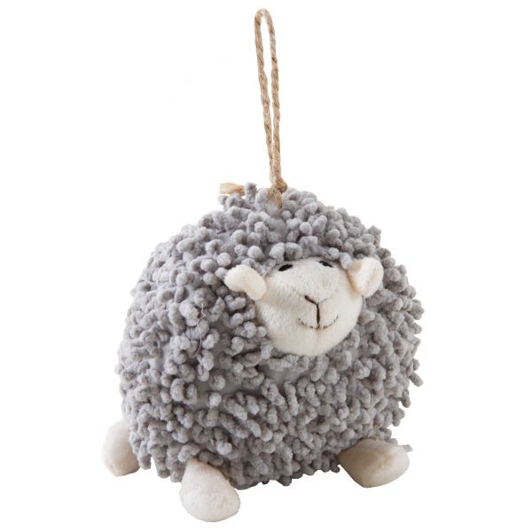 Mouton à suspendre en coton gris Shaggy