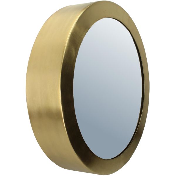 Miroir rond bord large en métal 50 cm