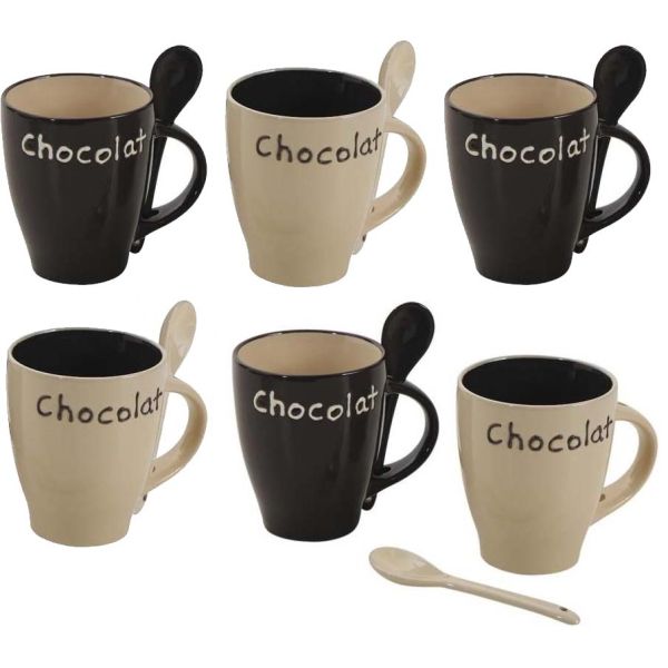Mug à chocolat en grès (Lot de 6)