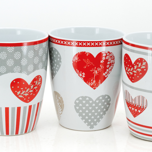 Mug en grès coeur rouge - AUB-7150