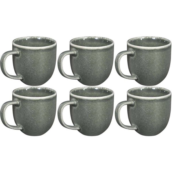 Mug en grès vert Au grès du temps 30 cl (Lot de 6)