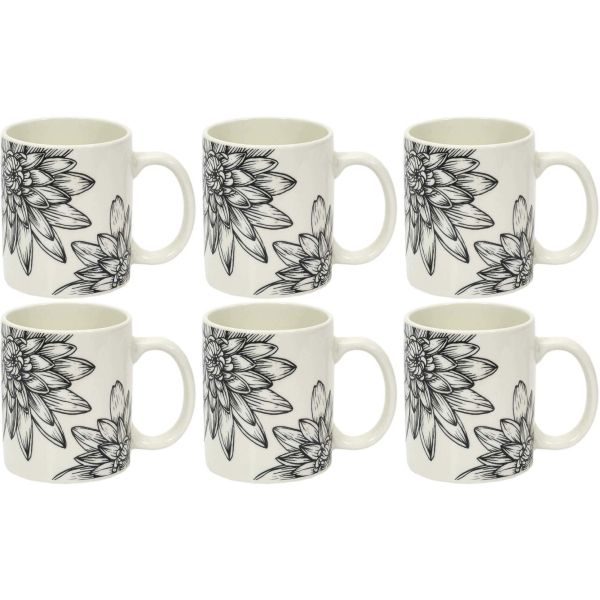 Mug en porcelaine Cottage 35 cl (Lot de 6)