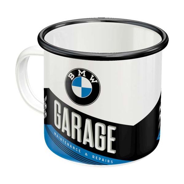 Mug publicitaire en métal émaillé 360 ml (bmw - garage)