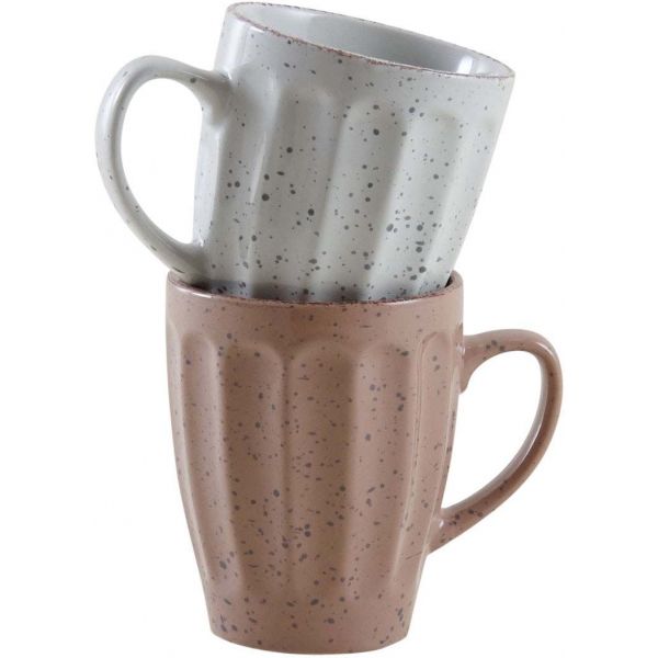 Mug vintage en grès 340 ml  Terrazzo (Lot de 2)