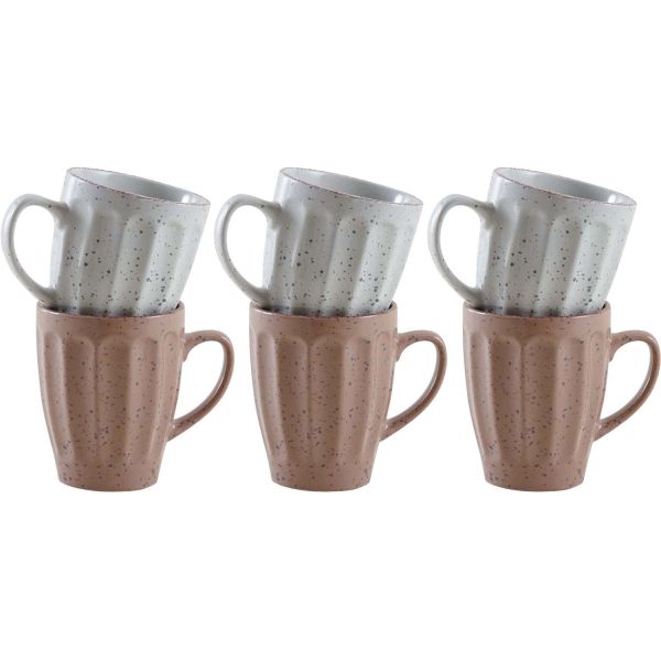 Mug vintage en grès 340 ml  Terrazzo (Lot de 6)