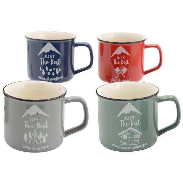 Mugs en porcelaine Just the best (Lot de 4)