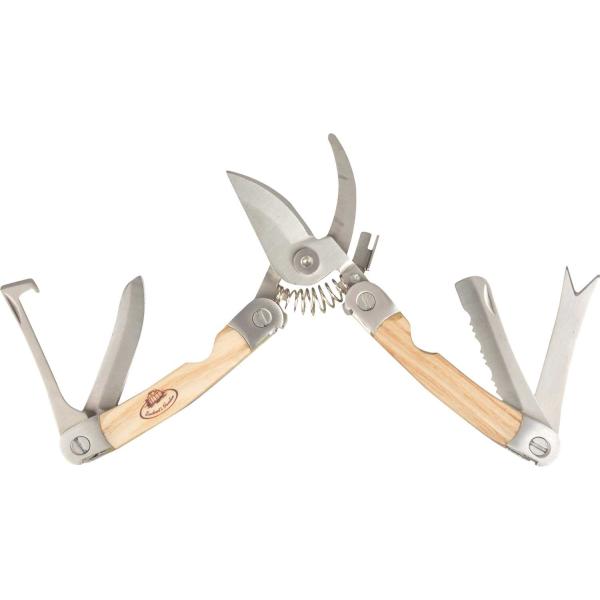 Multi-outils en acier inoxydable et bois de frêne