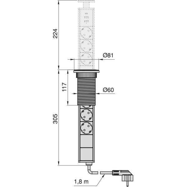 Multiconnecteur élevable Vertikal - EMU-0285