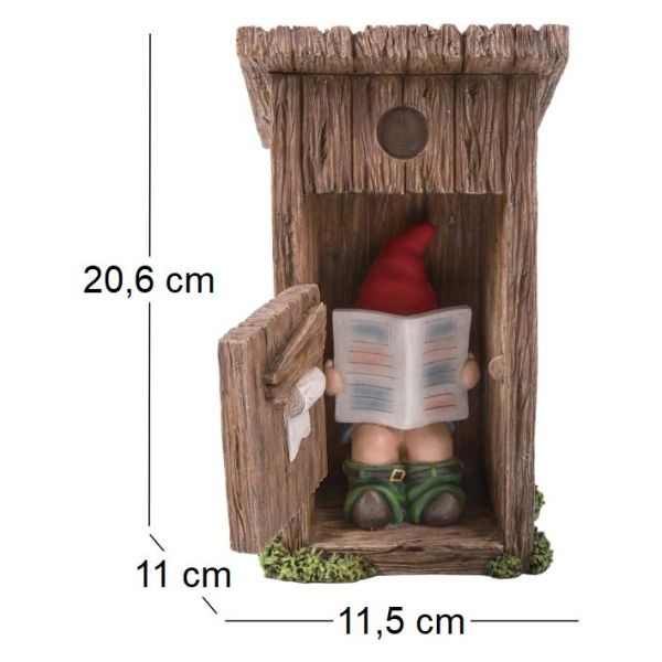 Nain de jardin dans cabanon en résine 20 cm - VID-0136