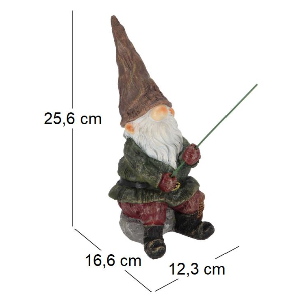 Nain de jardin avec canne à pêche en résine 25 cm - ESS-1179