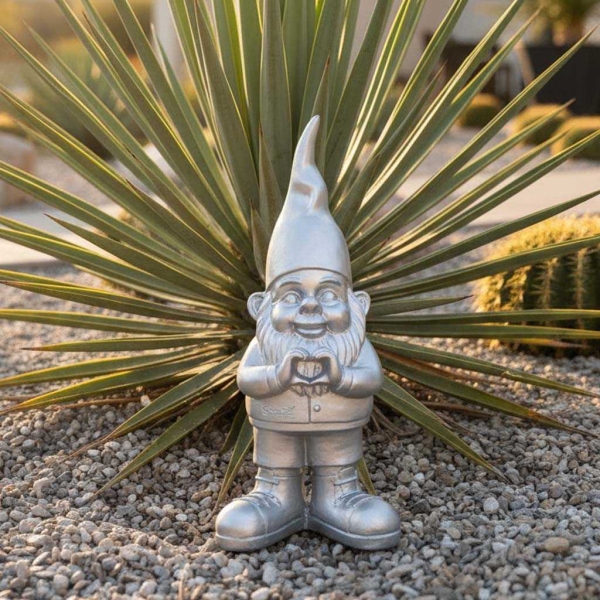 Nain de jardin en résine Cœur 10 x 13 x 29 cm - STOOBZ