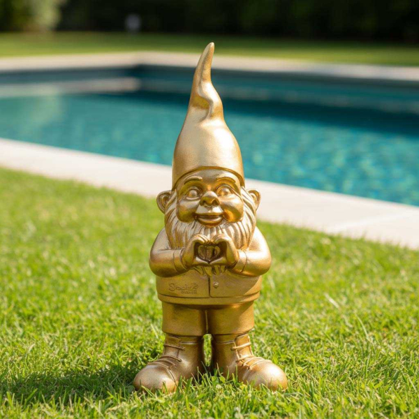 Nain de jardin en résine Cœur 10 x 13 x 29 cm - STOOBZ