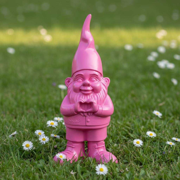 Nain de jardin en résine Cœur 10 x 13 x 29 cm - STOOBZ