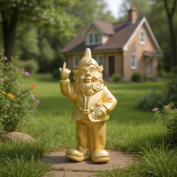 Nain de jardin en résine F*ck 16 x 12 x 32 cm - STOOBZ