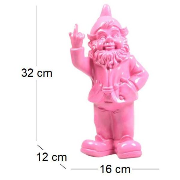 Nain de jardin en résine F*ck 16 x 12 x 32 cm - IMH-0207