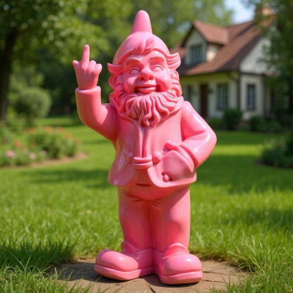 Nain de jardin en résine F*ck 16 x 12 x 32 cm - STOOBZ