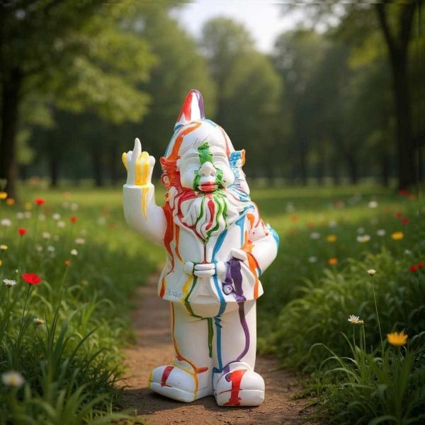 Nain de jardin en résine F*ck 16 x 12 x 32 cm - STOOBZ