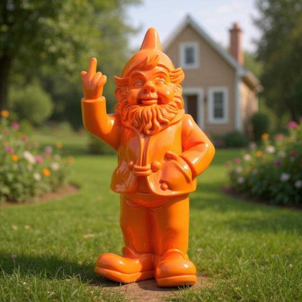 Nain de jardin en résine F*ck 16 x 12 x 32 cm - STOOBZ