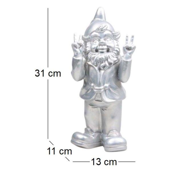 Nain de jardin en résine 13 x 11 x 31 cm Peace - IMH-0418