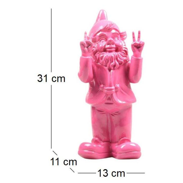 Nain de jardin en résine 13 x 11 x 31 cm Peace - IMH-0407