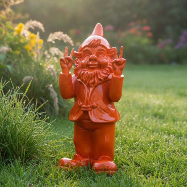 Nain de jardin en résine 13 x 11 x 31 cm Peace - STOOBZ