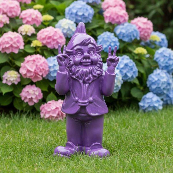 Nain de jardin en résine 13 x 11 x 31 cm Peace - STOOBZ