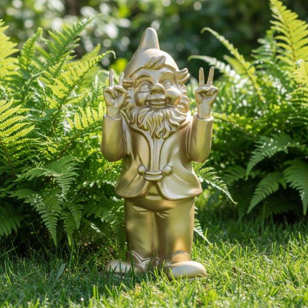 Nain de jardin en résine 13 x 11 x 31 cm Peace - STOOBZ