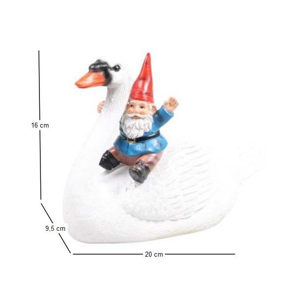 Nain de jardin en résine balade sur l'eau - IMH-0301