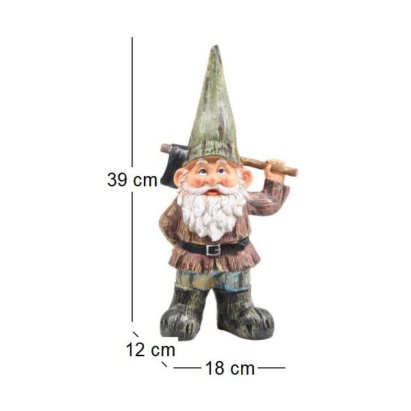 Nain de jardin en résine jardinier 40 cm - IMH-0267
