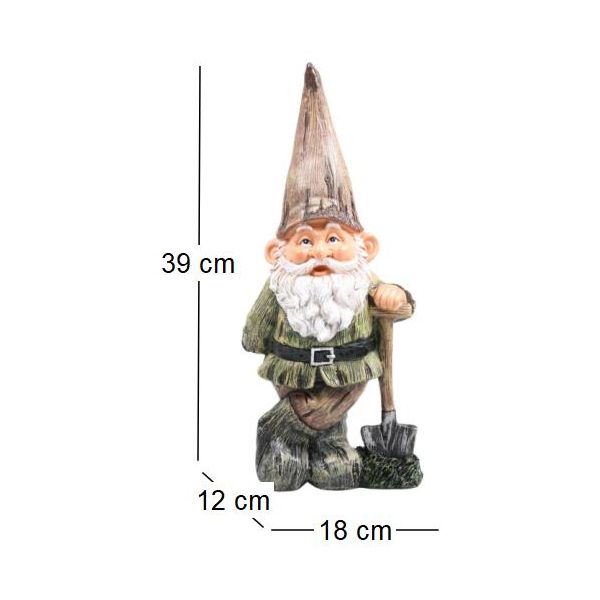 Nain de jardin en résine jardinier 40 cm - IMH-0268