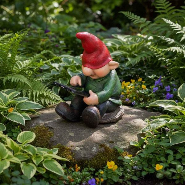 Nain de jardin avec tablette en résine 19 cm - VIVID ARTS