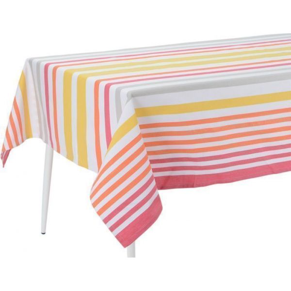 Nappe enduite à rayures multicolores