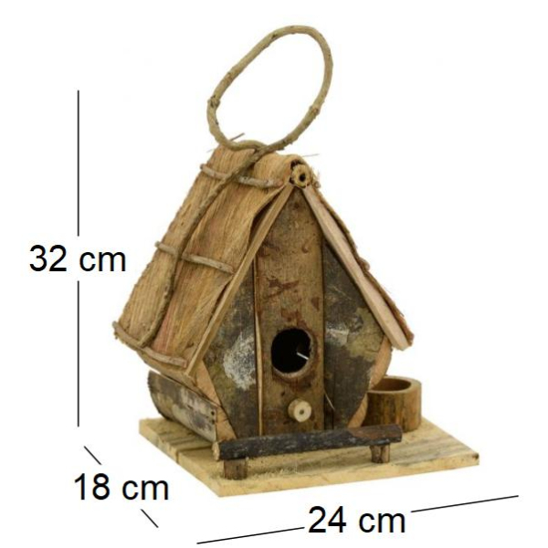 Nichoir en bois avec mangeoire  à suspendre Tunga - AUBRY GASPARD