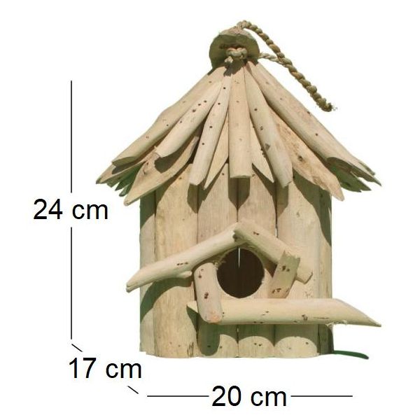 Nichoir carré en bois d'albésia à suspendre - ARL-0103